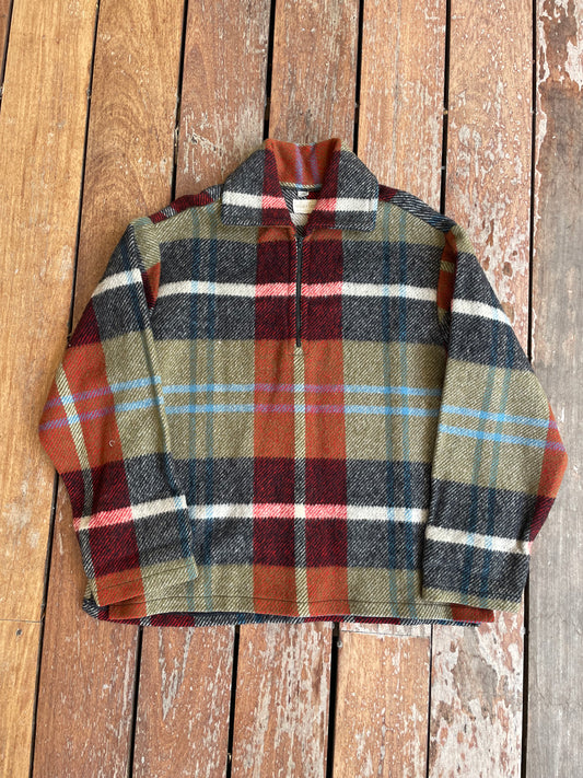 1970s Wool 3/4 zip flannel