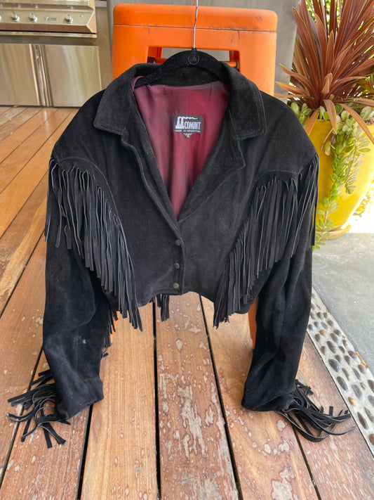 1980s Vintage Suede Fringe Jacket