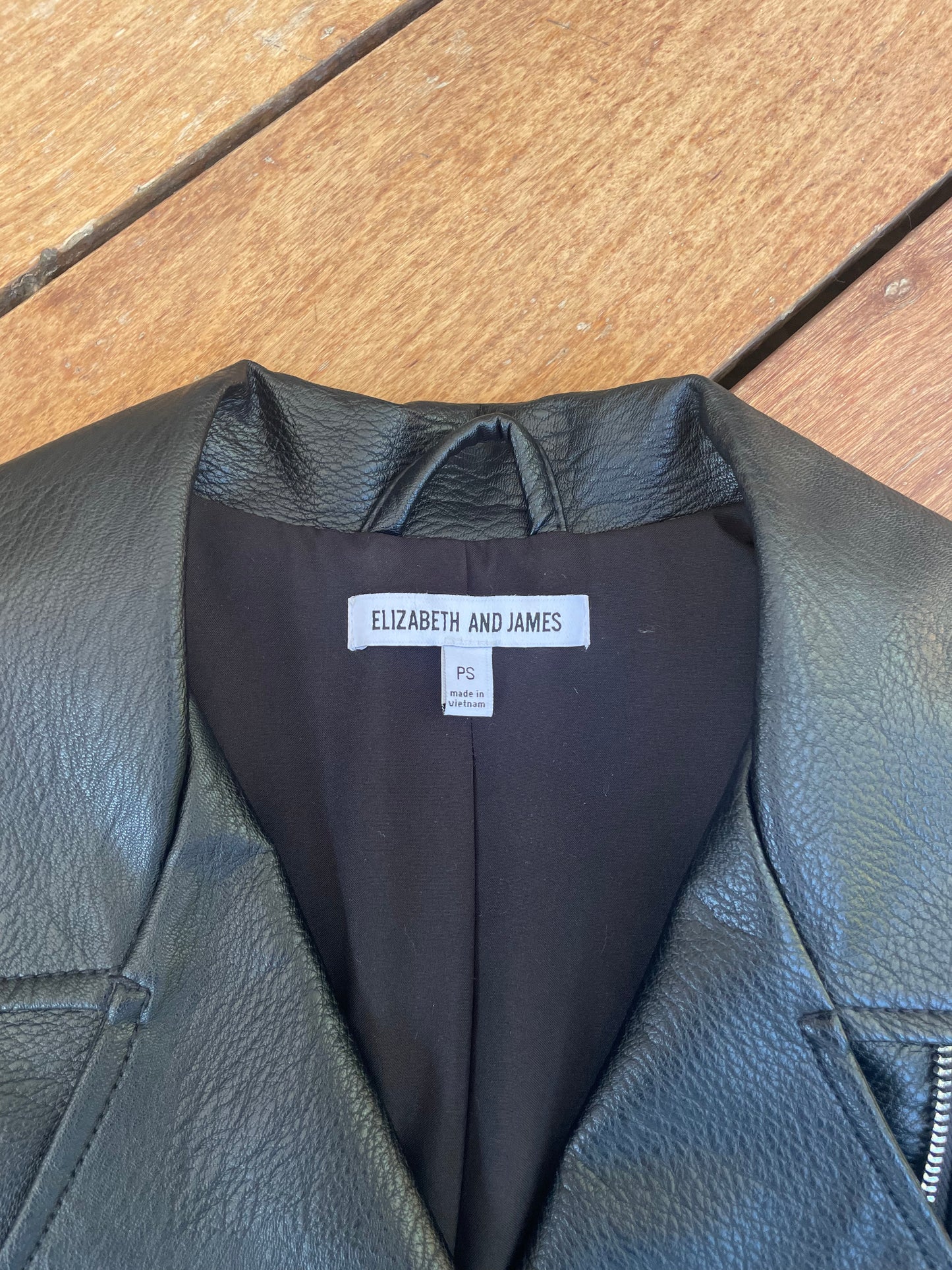 Elizabeth and James Black Faux Leather Moto Jacket